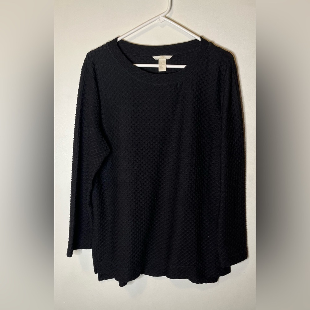 Women’s long sleeve textured top size L